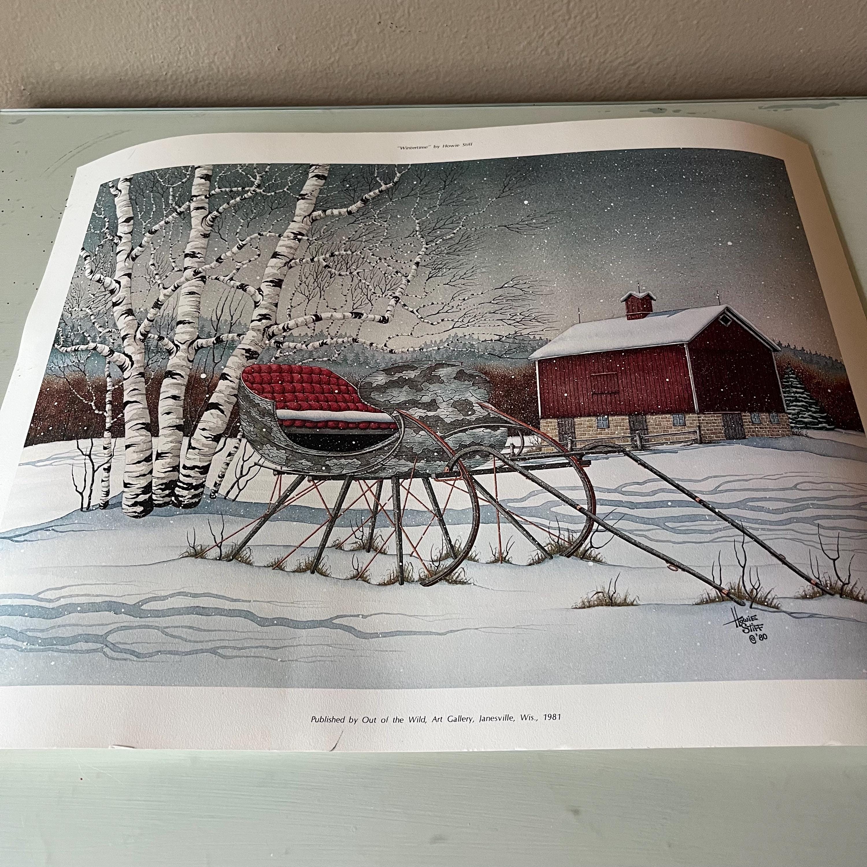Wintertime Birch Tree Print: Signed Art by Howie Stiff, 1980s - Etsy