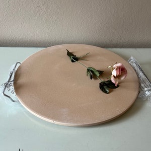 NOS, NIB Good Cook pizza stone / large pizza stone with rack / 15&quot; new pizza stone with recipe for homemade pizza / stoneware pizza stone