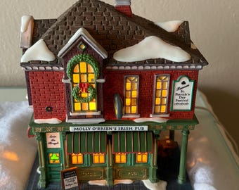 Dept 56 1999 Christmas In The City Molly O'Brians Irish Pub; Ceramic Village