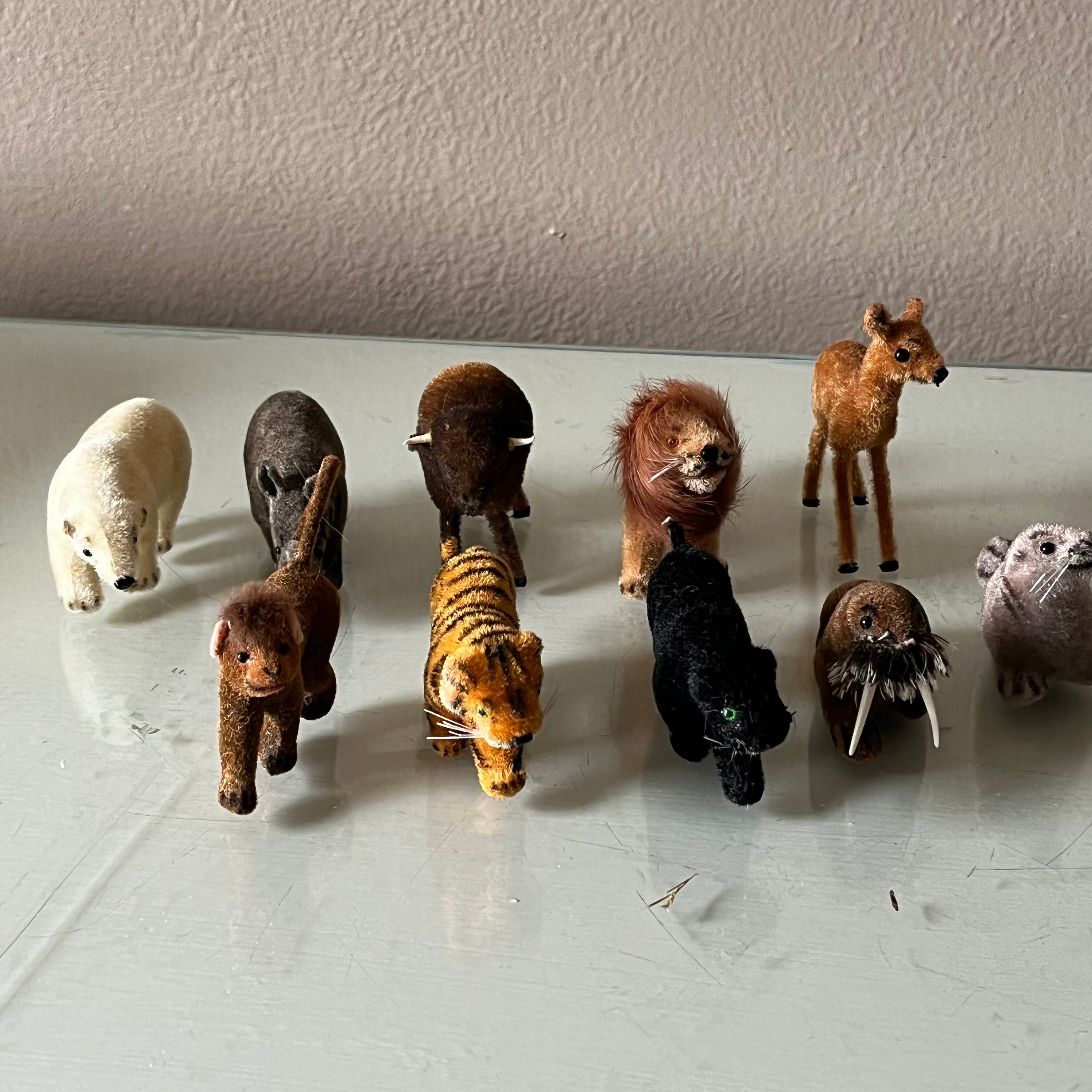 10 Handwork Kunstlerschutz Wagner Flocked Animals Made West
