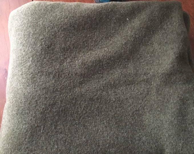 Vintage Large Green Wool Army Blanket With Seam in the Middle Etsy