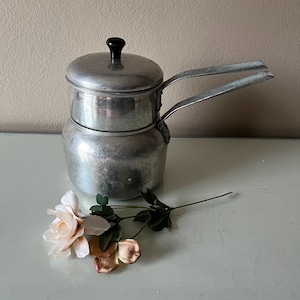 Vintage WearEver Aluminum Double Boiler: USA Cookware, Melting Pan, Has Issue