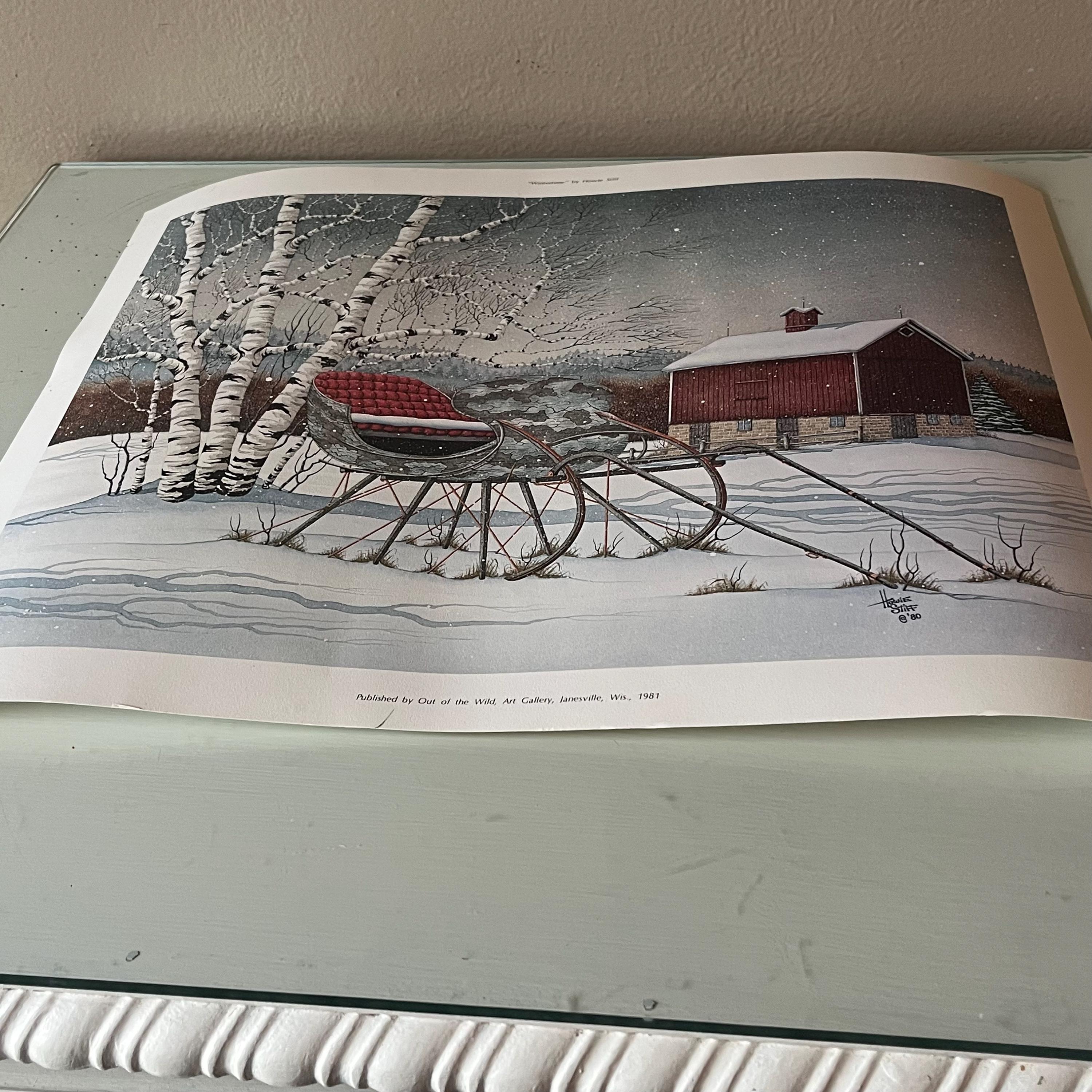 Wintertime Birch Tree Print: Signed Art by Howie Stiff, 1980s - Etsy