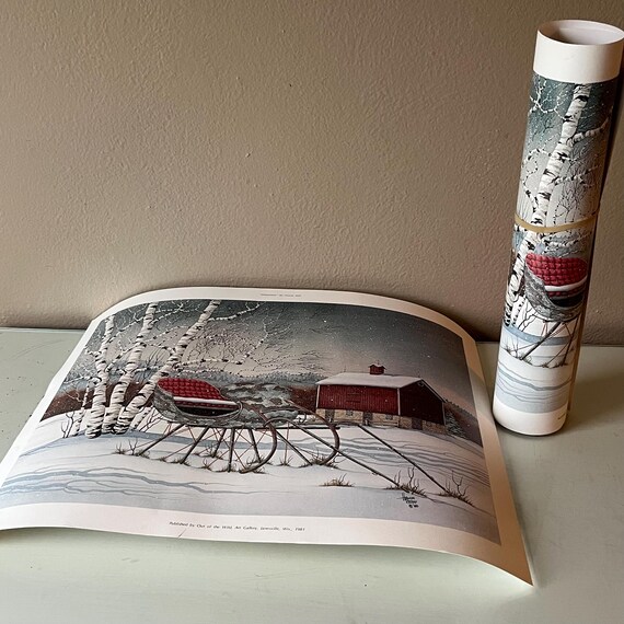 Wintertime Birch Tree Print: Signed Art by Howie Stiff, 1980s - Etsy
