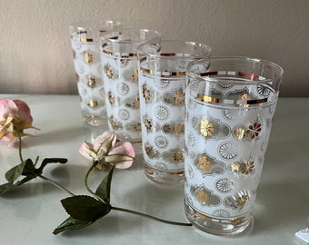 マールボロ クリスタルガラス Vintage, MCM Highball Glasses / Frosted, Clear Glasses With