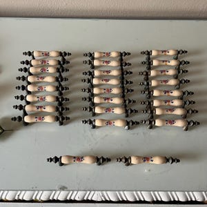 Blue Pink Beige Floral Ceramic Drawer Pulls 3&quot; CTC: Brass Hardware Set 8