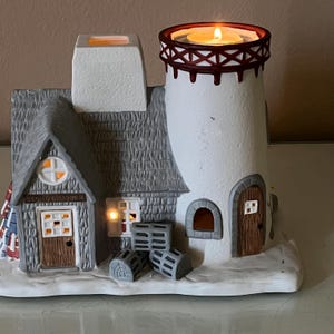 PartyLite Seaside Lighthouse Tea Light Candle Burner: Vintage Village House