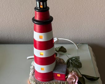 1991 Geo Z Lefton Hand painted Assateague Lighthouse