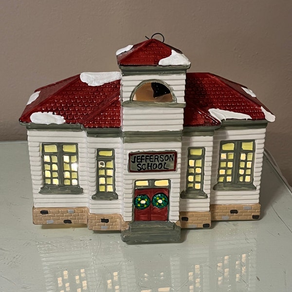 Vintage retired discontinued Dept 56 / Snowhouse series, 1987-1988 Dept 56 / Dept 56 Jefferson School / Victorian Village school