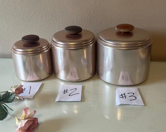 Vintage Mirro Copper Canister: 1960s MCM Kitchen Storage - Sold Individually