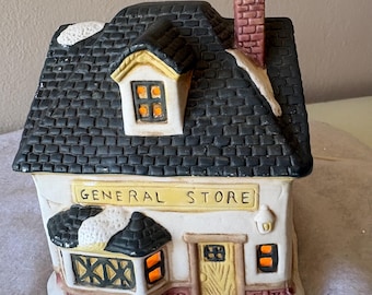 General Store Ceramic Village Victorian Christmas House