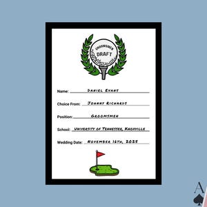 Golf Groomsmen Proposal Card: Funny Will You Be My Groomsman (Digital Template)