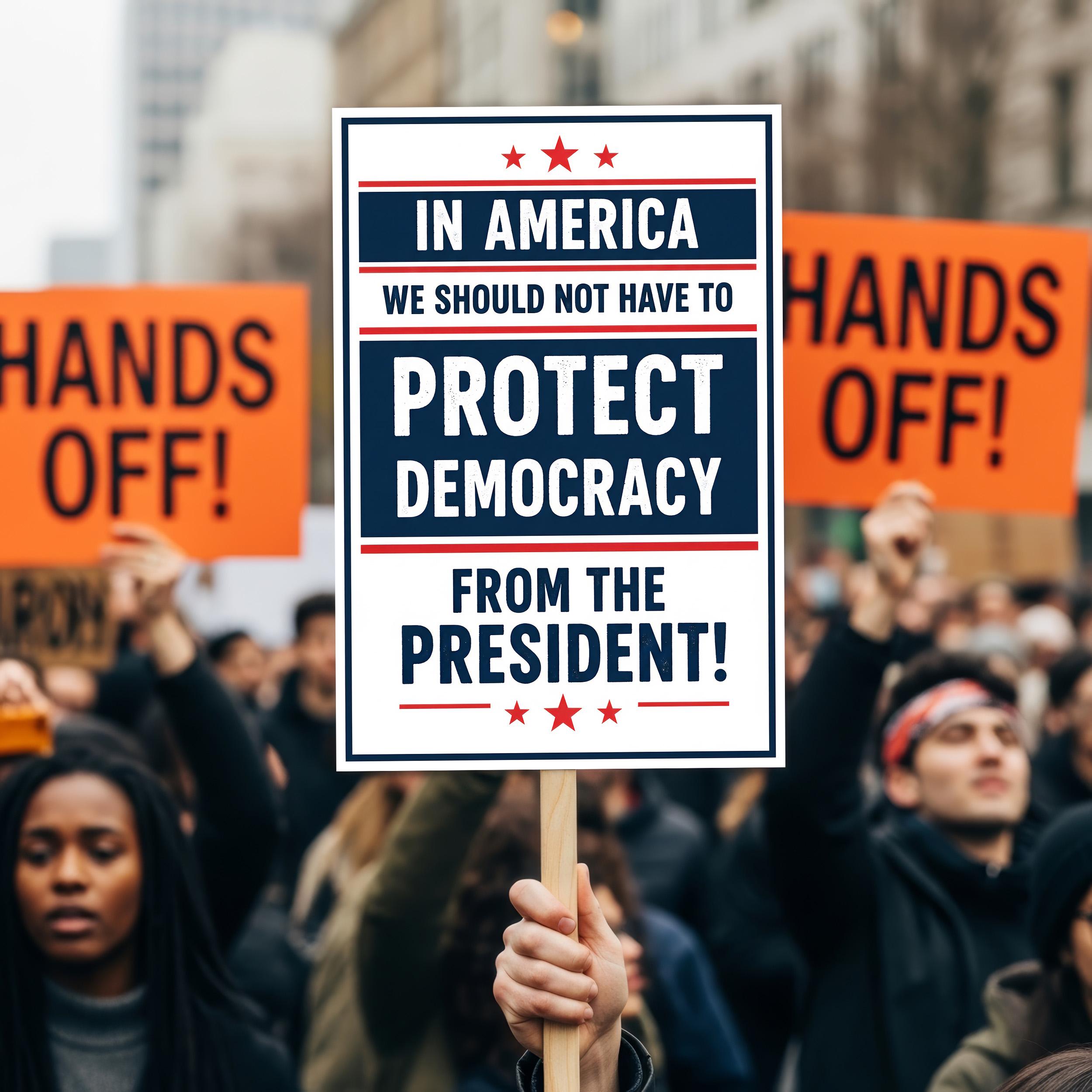 Protect Democratic Rights Protect Democracy Protest Poster, Political Activism Printable Sign, in ...