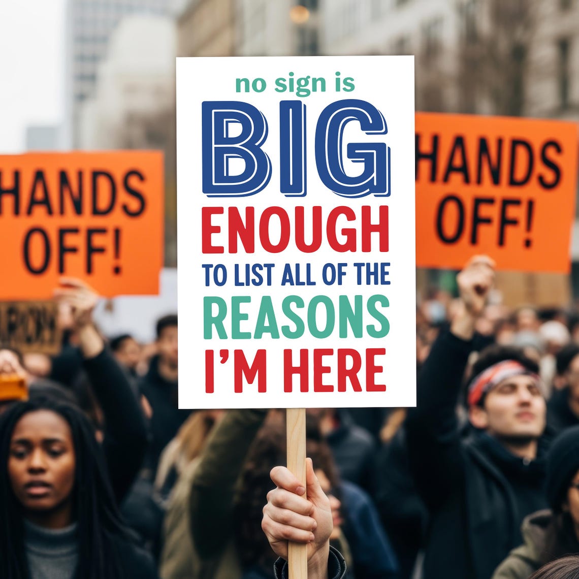 Editable Protest Signs Printable Protest Sign Digital Download, 2025 Rally Signs, Pro ...