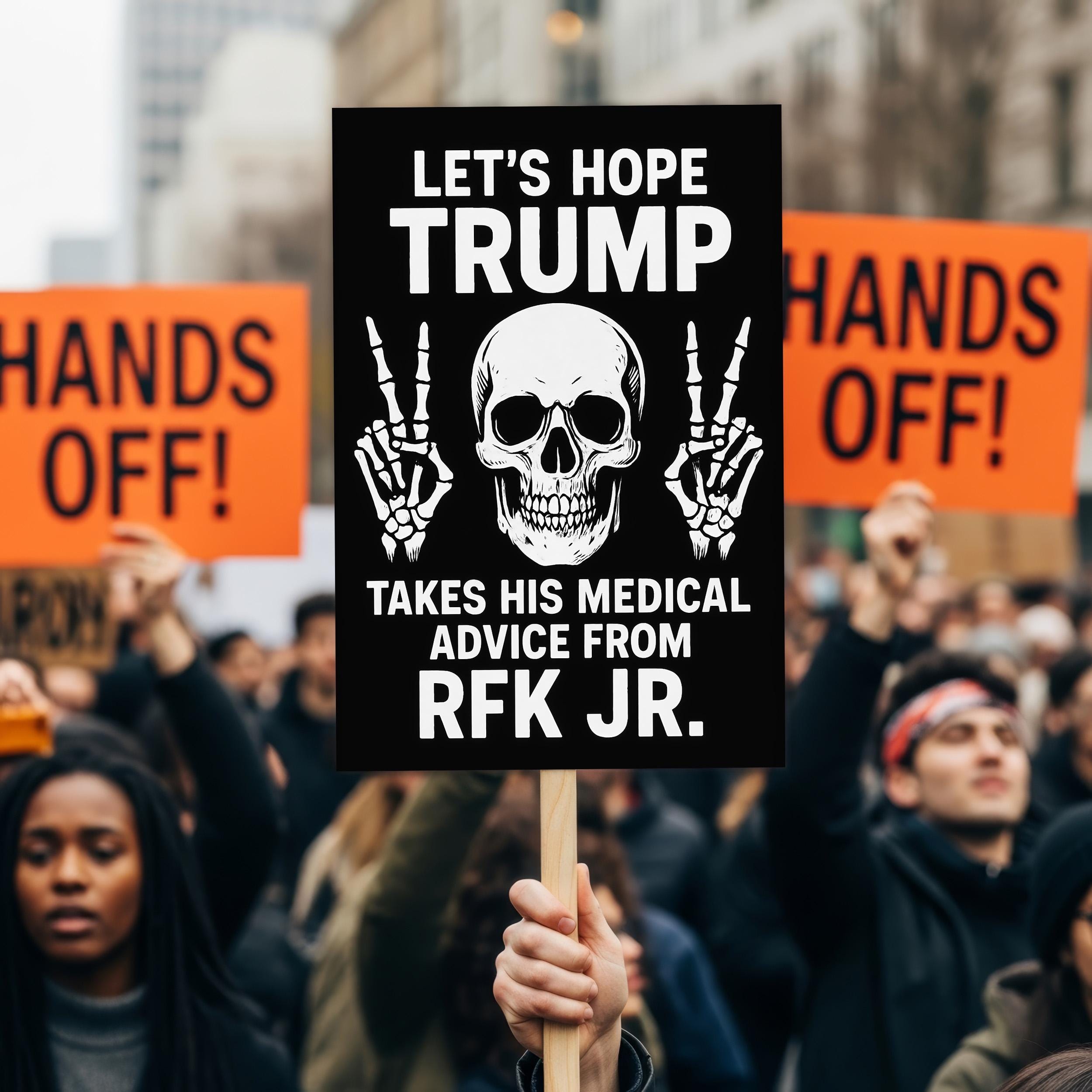 No Kings Protest Sign Printable – Anti-trump Protest Poster for March ...