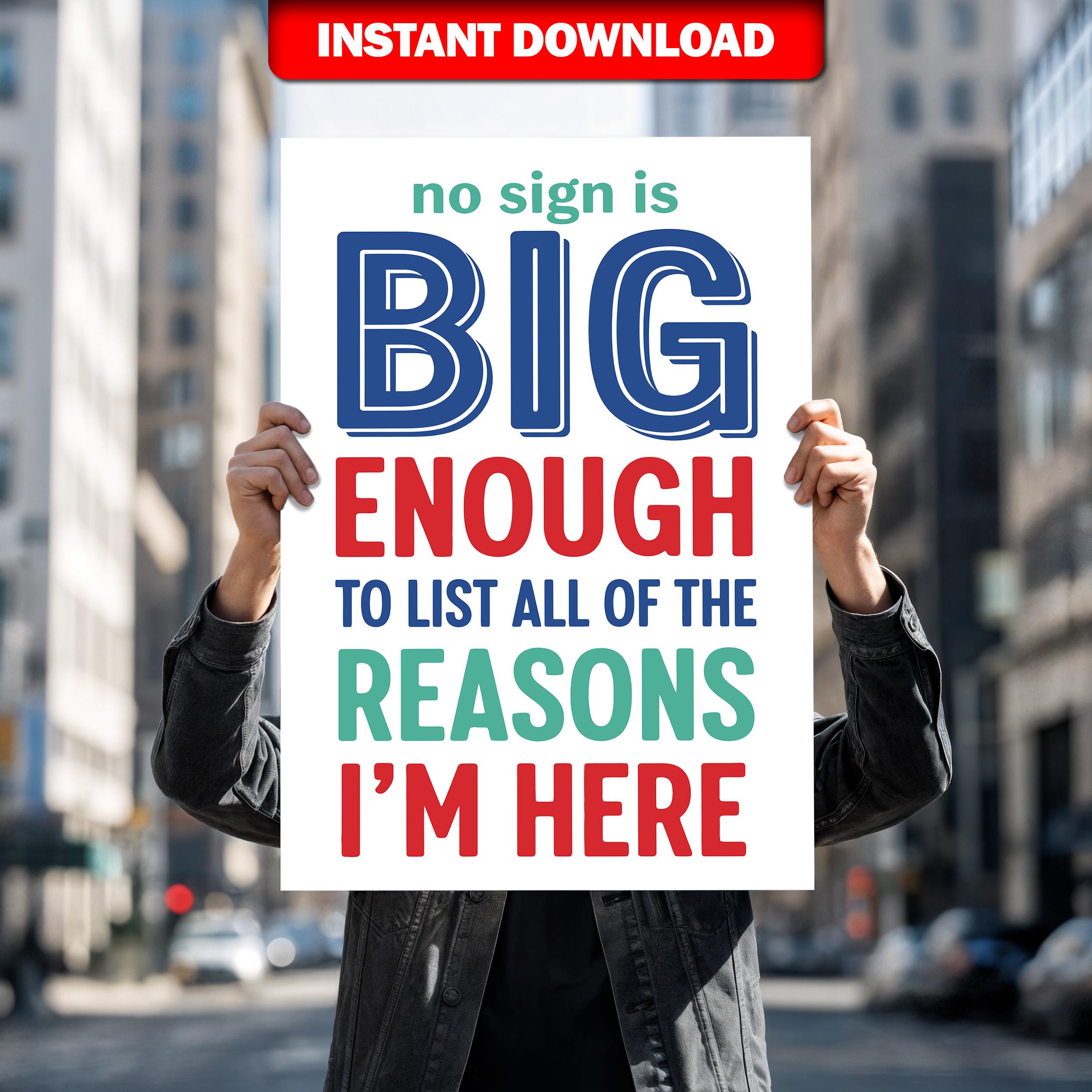 Placards For Rally Printable Protest Sign Digital Download, 2025 Rally Signs, Pro ...