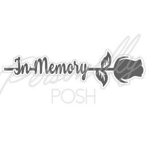 In Memory rose template SVG cricut file silhouette file sublimation
