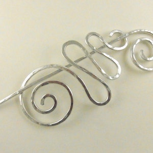 Georgia O&#39;Keefe Inspired Brooch Abstract Minimalist Spiral and Squiggle