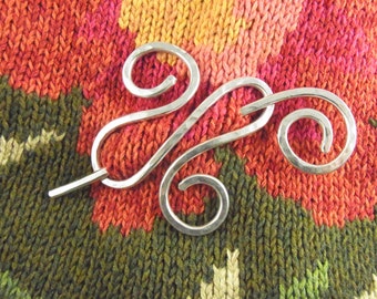 Silver Shawl Pin/Brooch/Slide Minimalist Infinity