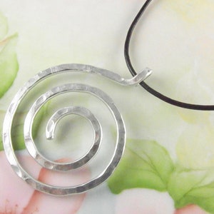 Spiral Necklace Minimalist Hammered