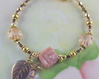 Czech Glass Spring Bracelet 7"
