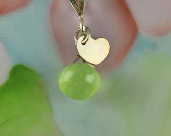 Chalcedony Sterling Silver Heart Charm Pendant