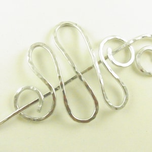 Silver Minimalist Hair Slide/Pin/Fork/Barrett/Clip Squiggle