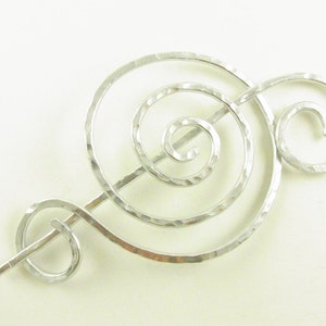 Silver Minimalist Hair Slide/Pin/Barrette/Clip/Fork Fancy Spiral
