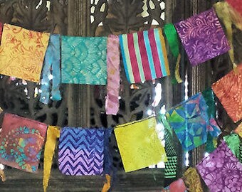 Gypsy Caravan Mini Prayer Flag Garland almost 20 feet (6m) long