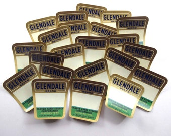 Vintage Glendale Brand Price Labels Tags Clover Farm Stores Corporation Cleveland OH Set of 22