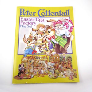 Peter Cottontail and the Easter Egg Factory Play Set Vintage 1990s Children&#39;s Activity Book by Kelvin Gobble