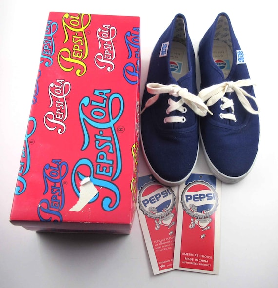 Vintage 1980s Pepsi Cola Canvas Deck Shoes Sneaker