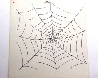 Vintage Children's School Flash Card with Spider Web Cobweb