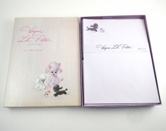 Vintage Stationery Set with Cute Poodles in Original Box Vogue Lil Pets by American Greetings