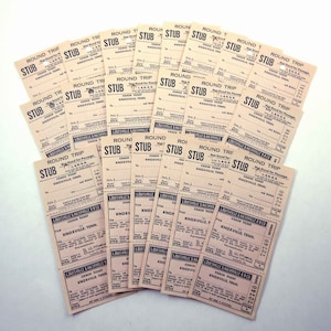 Vintage Louisville & Nashville Railroad Pink Tickets Knoxville TN Set of 20 Lot C