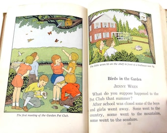 The Pet Club Vintage 1930s Childrens School Reader or Textbook by Kathrine Masters D. C. Heath and Co.