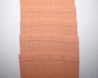 Orange and Blue Library Borrower's Check Out Cards Set of 25