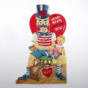 Vintage surdimensionné carte de Saint-Valentin mécanique pour enfants avec sacoche docteur ours stéthoscope chapeau haut de forme