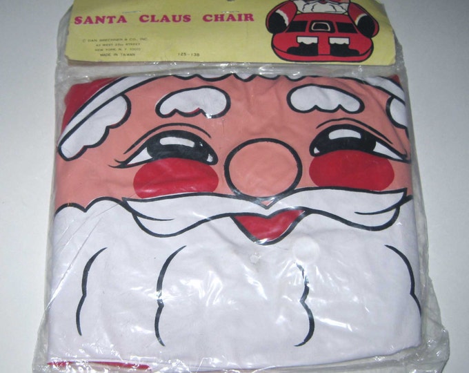 Vintage Christmas Inflatable Blow up Santa Claus Chair in Original