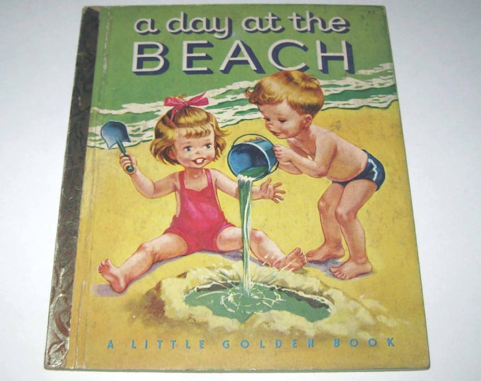 A Day at the Beach 1950s Vintage Children's Little Golden Book ...