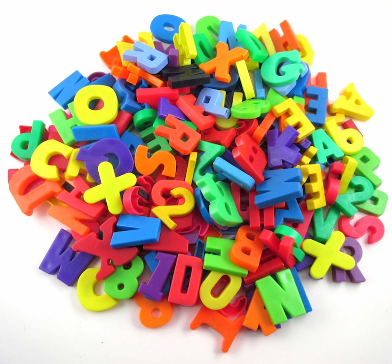 Vintage Plastic Magnetic Colored Alphabet Letters and Numbers Assorted ...