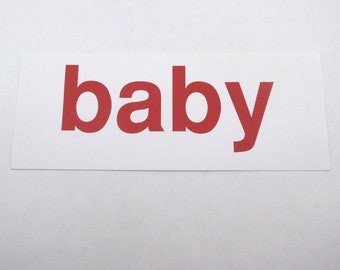 Vintage Children's School Flash Card with Word for Baby