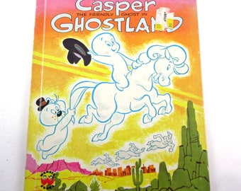 Casper The Friendly Ghost in Ghostland Vintage Children's Wonder Book by Harvey Cartoon Studios