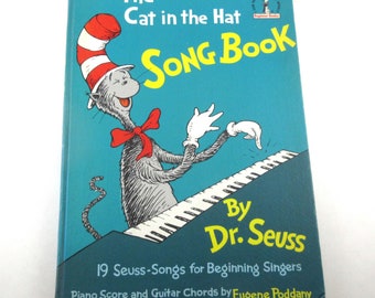 The Cat in the Hat Song Book Children's Book Vintage 1960s Children's Song Book by Dr. Seuss