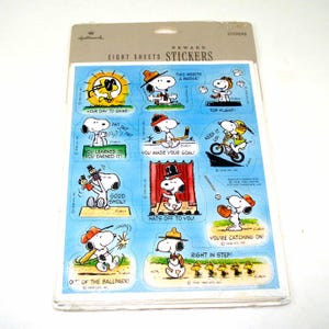 ホールマークのピーナッツ スヌーピーとウッドストックのヴィンテージ ステッカーシート（オリジナルパッケージ入り）