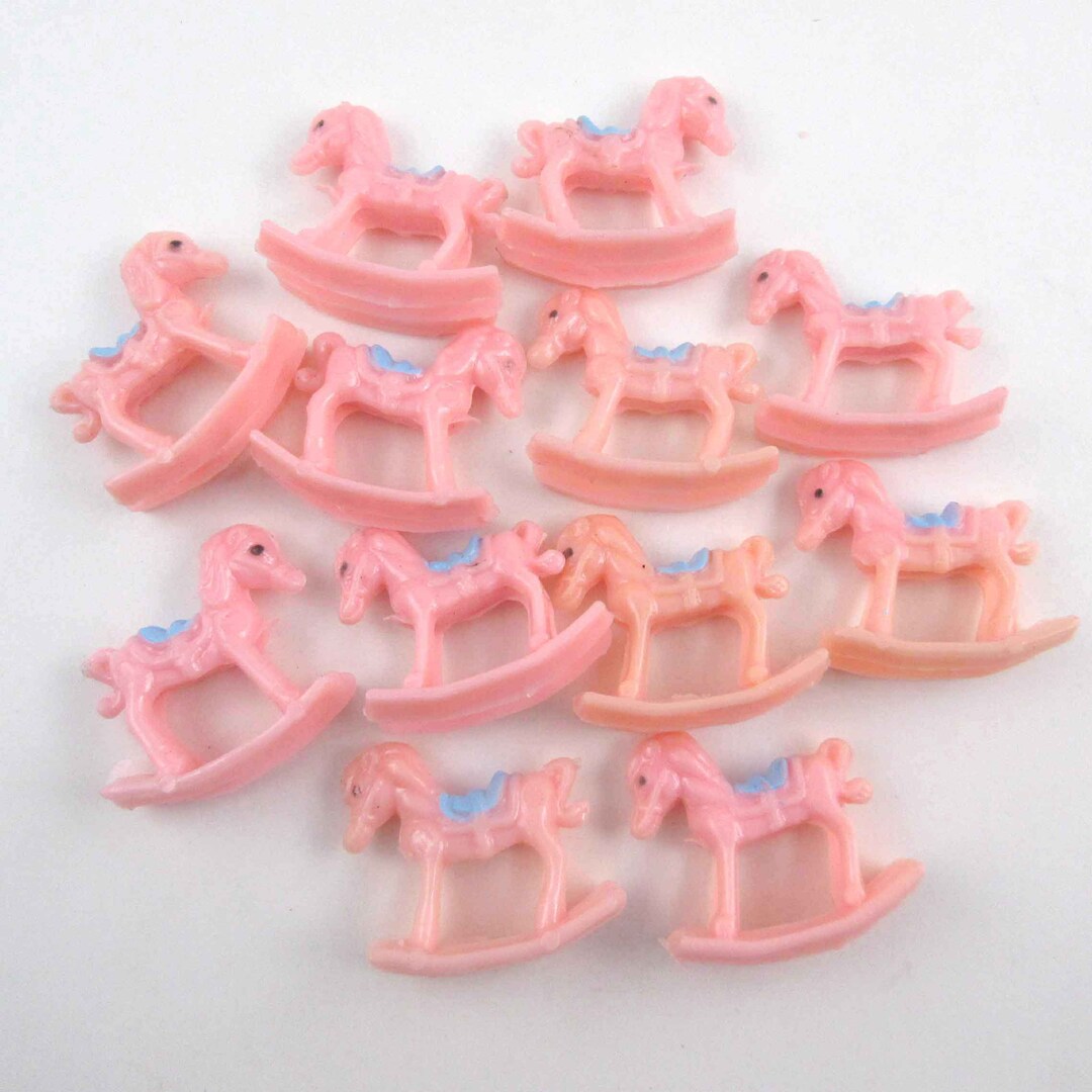Vintage Baby Rocking Horse Cake Cupcake Decorations Decor Toppers Set