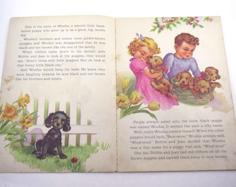 Woofus The Woolly Dog Vintage 1940s Children's Whitman Book by Jane Curry Illustrated by Florence Sarah Winship