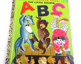 The Little Golden ABC Vintage 1950s Children's Little Golden Book Pictures by Cornelius DeWitt