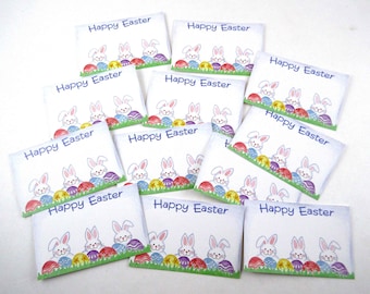 Vintage Happy Easter Florist Flower Shop Enclosure Cards with Bunny Rabbits and Eggs Set of 12