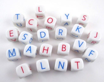 Letter Cubes or Dice Pieces Game Set of 22